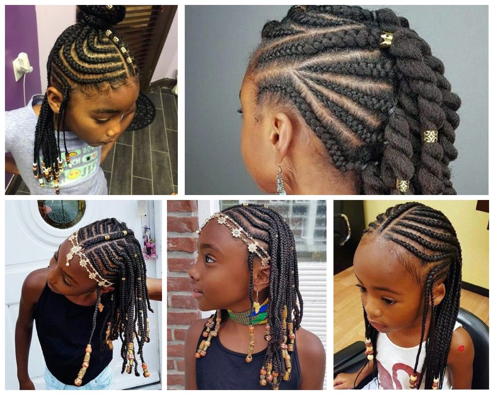 Grand Collection Of Braids With Beads For Little Girls
