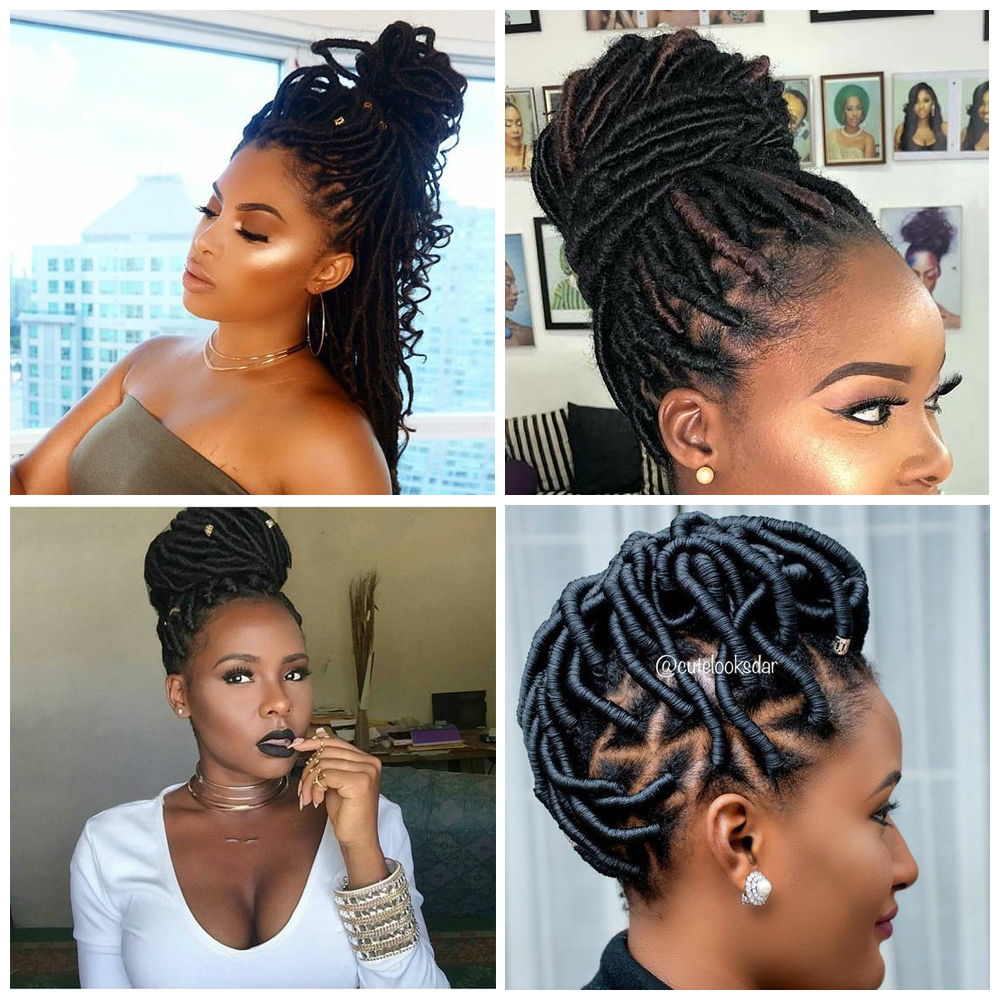 black updo twist hairstyles for women