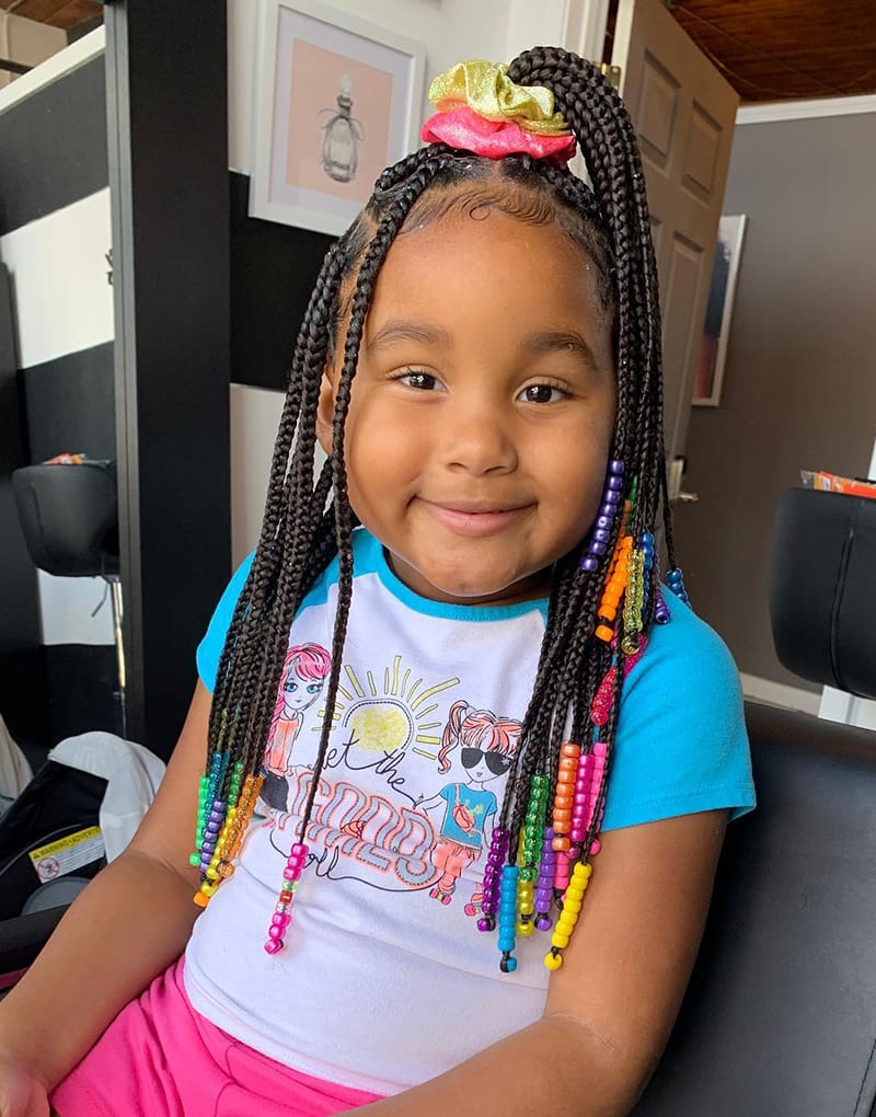 Box Braids + Accessoories + Ponytail