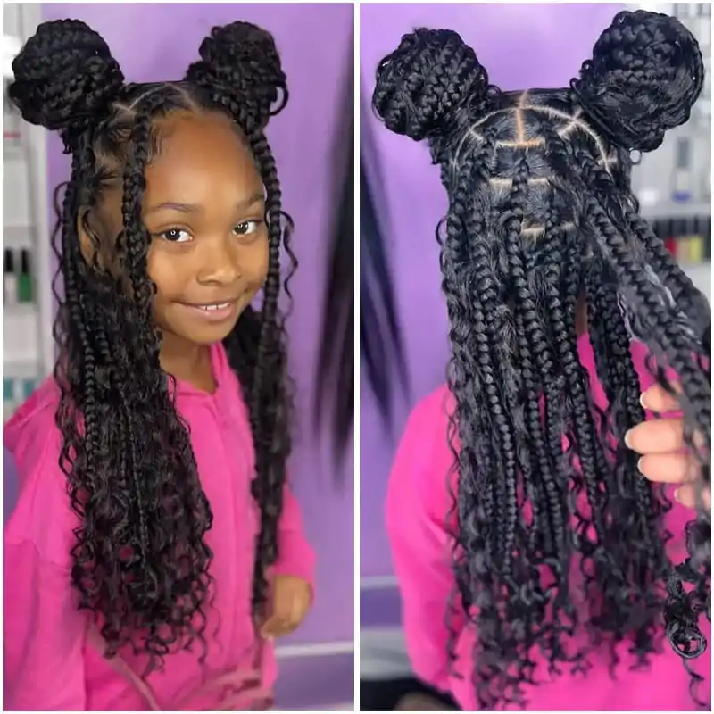 Braided Double Knots for Black Kids