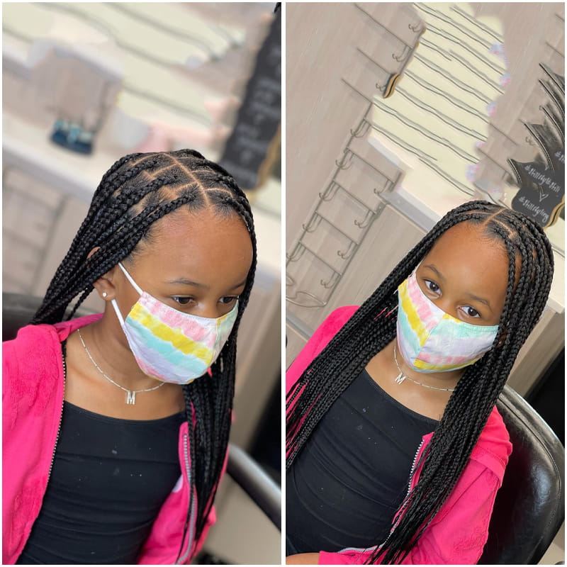 Cute Knotless Box Braid Style for your Angel