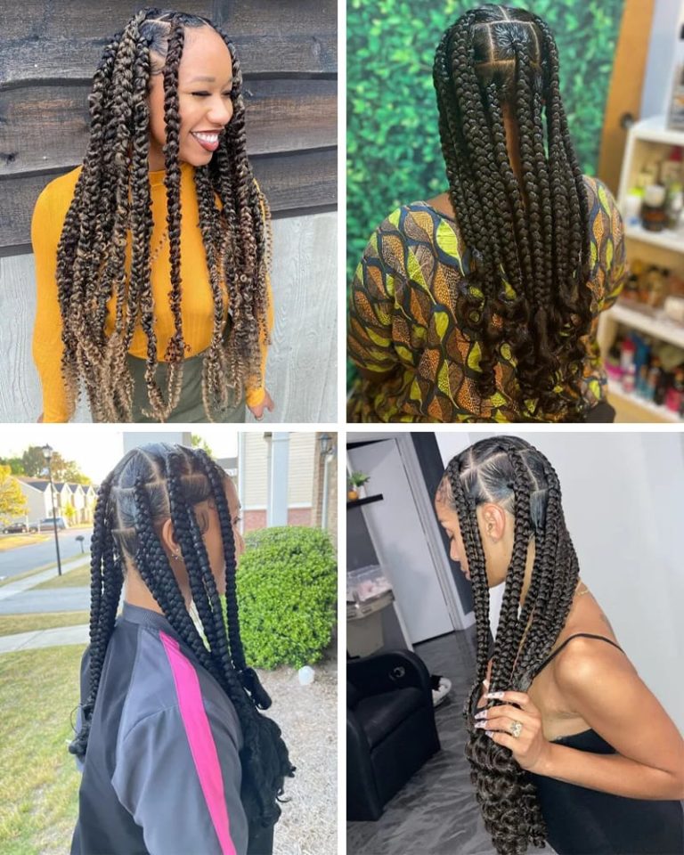 Jumbo Box Braids Styles || Nuts and Bolts || Styles and Tutorial ...