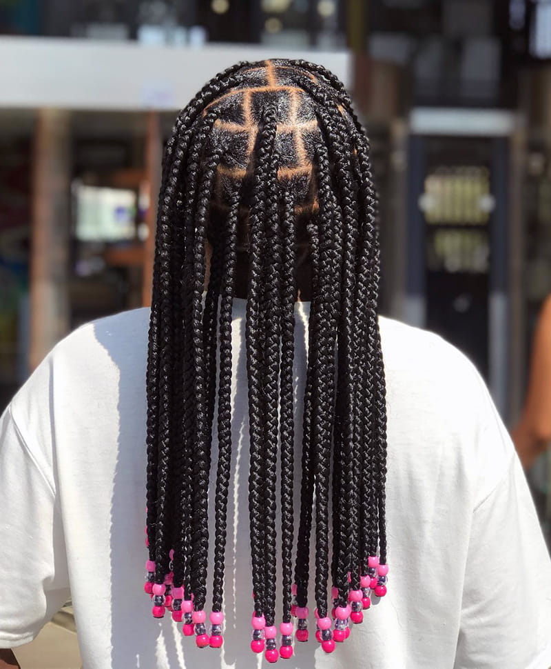 Knotless Box Braids with Beads