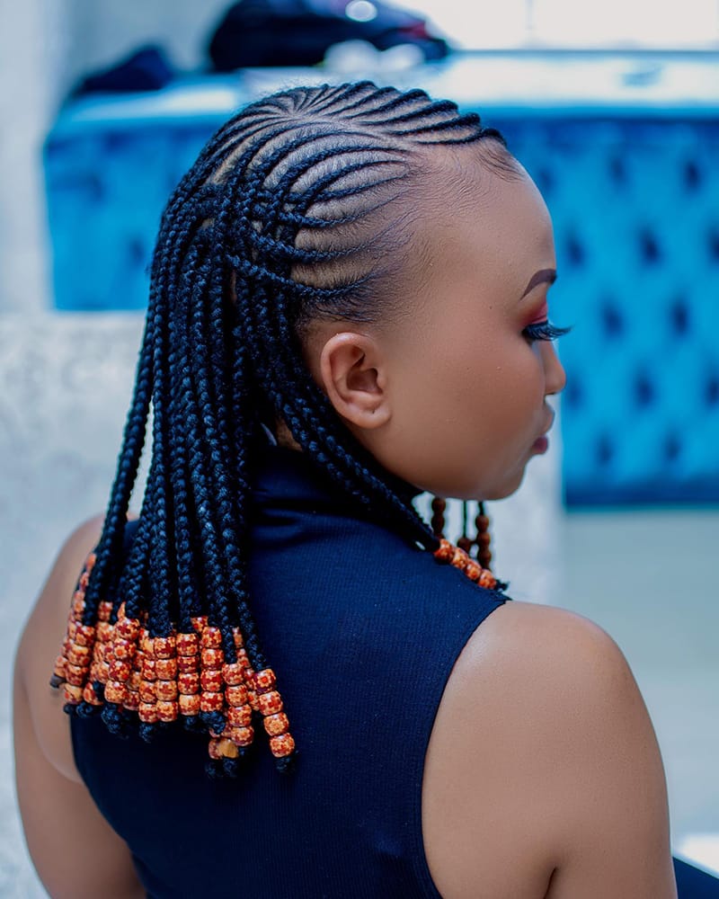 Side-Parted Fulani Braids