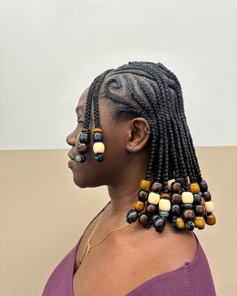 Short Braids with Beads