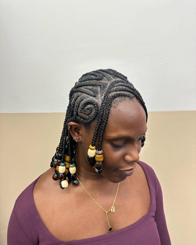 Short Braids with Beads