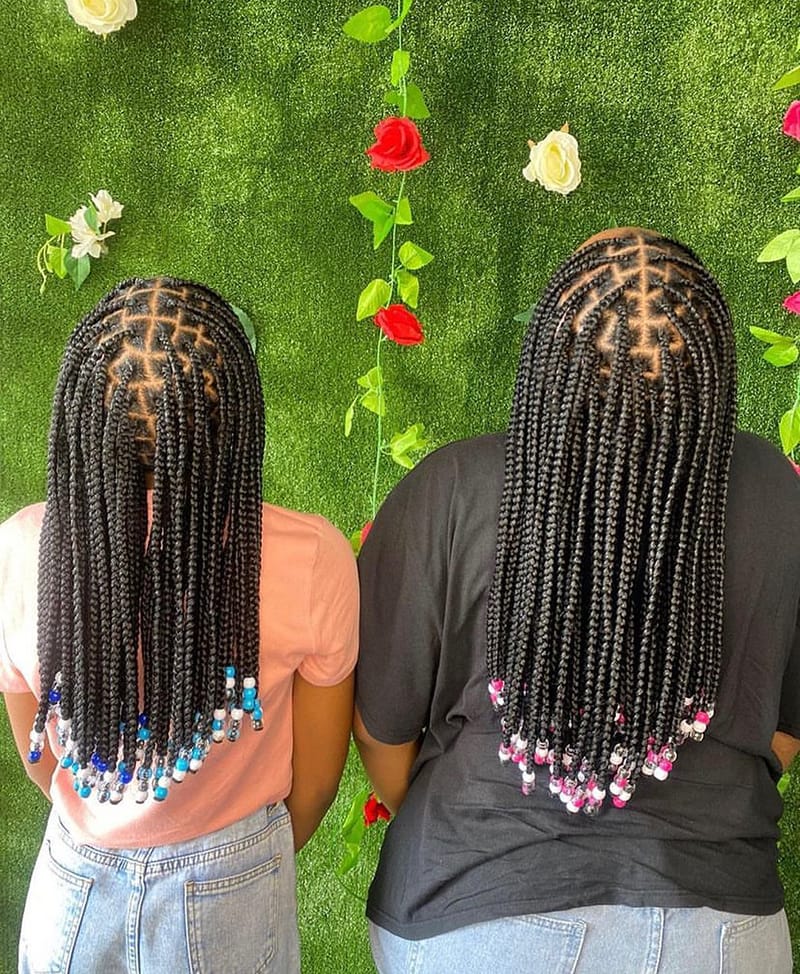 Knotless Box Braids and Beads