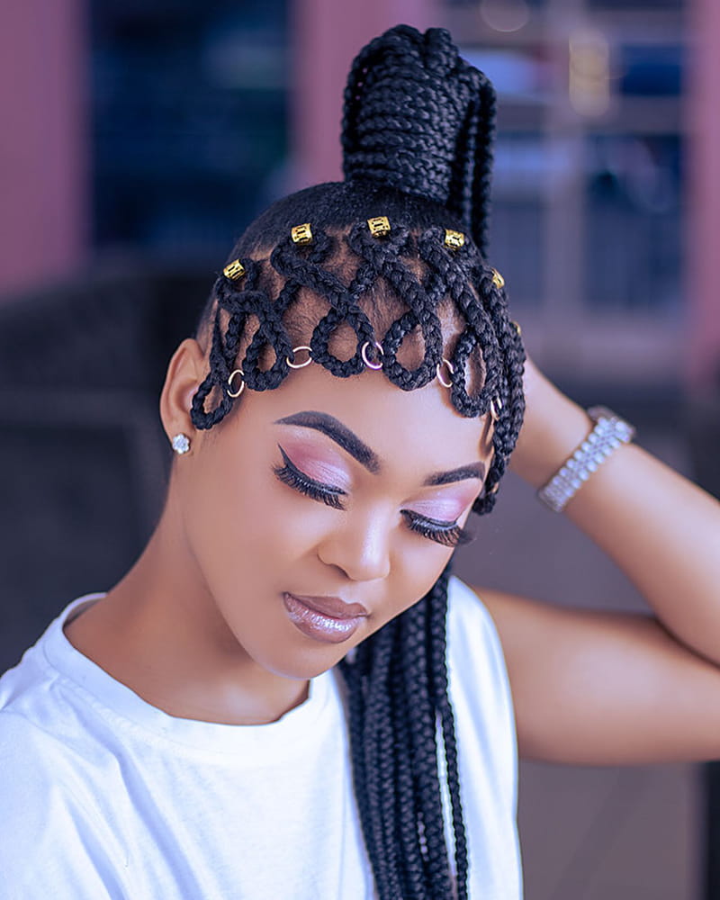 Hairstyle with Metal Beads