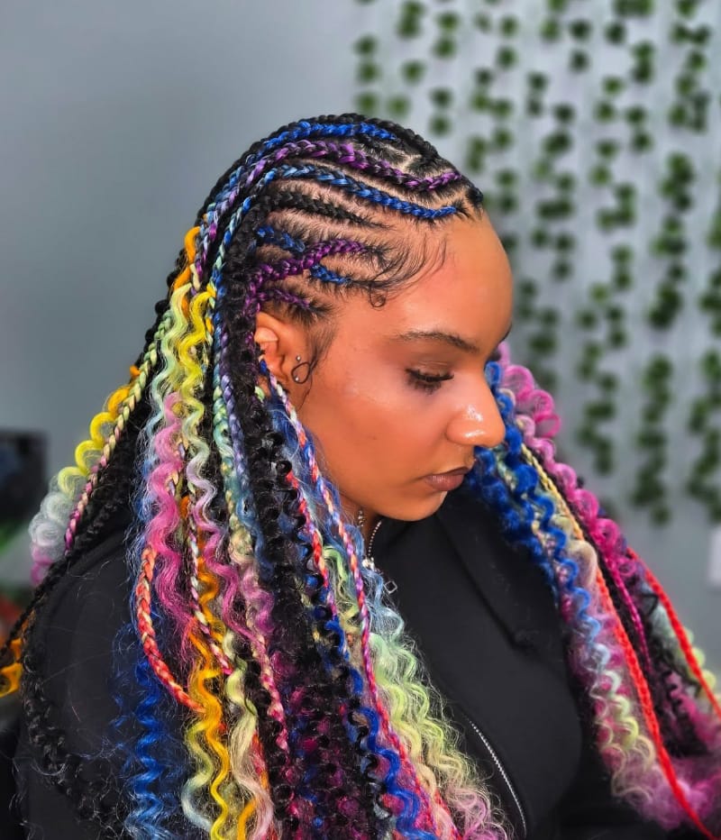 Rainbow Goddess Braids