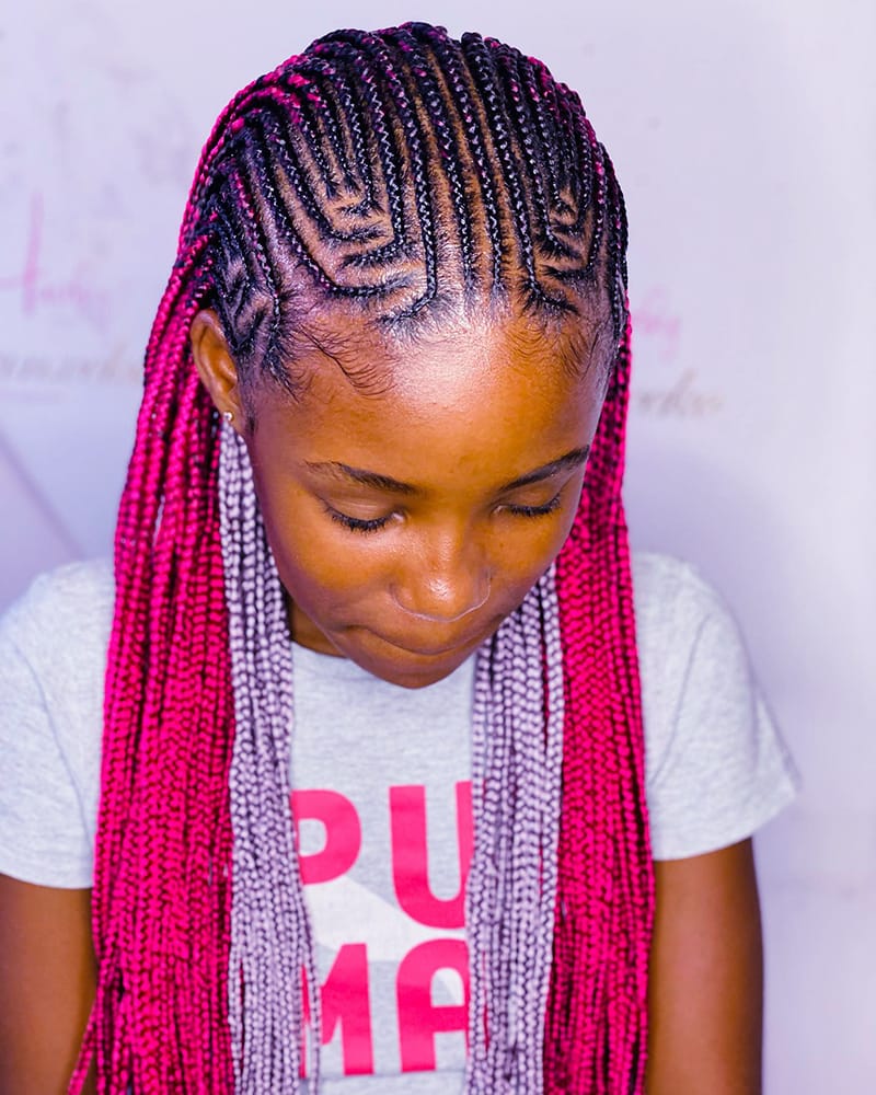 Fulani Inspired Colorful Braids Styles