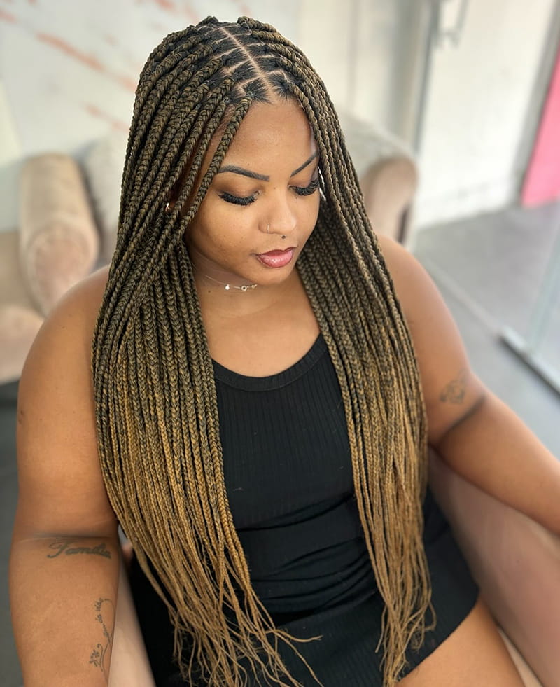 Protective Box Braids for Dark Women