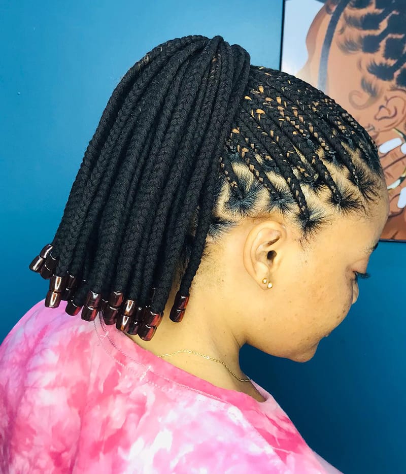 Protective Box Braids for Dark Women