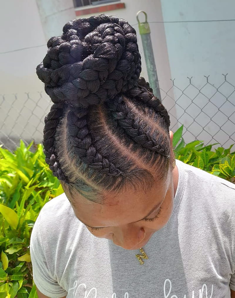 Braided Pineapple Updo Hairstyles for African AMerican Women