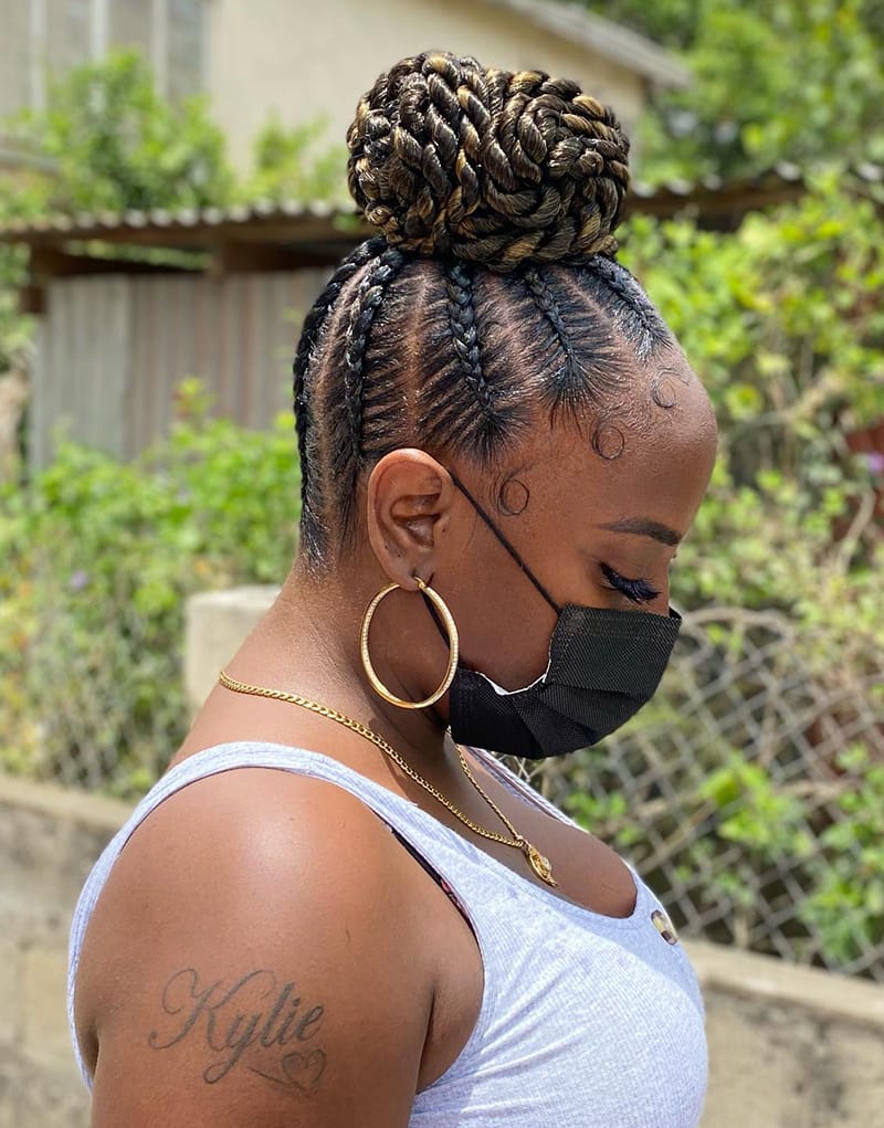 Braided Pineapple Updo Hairstyles for African AMerican Women