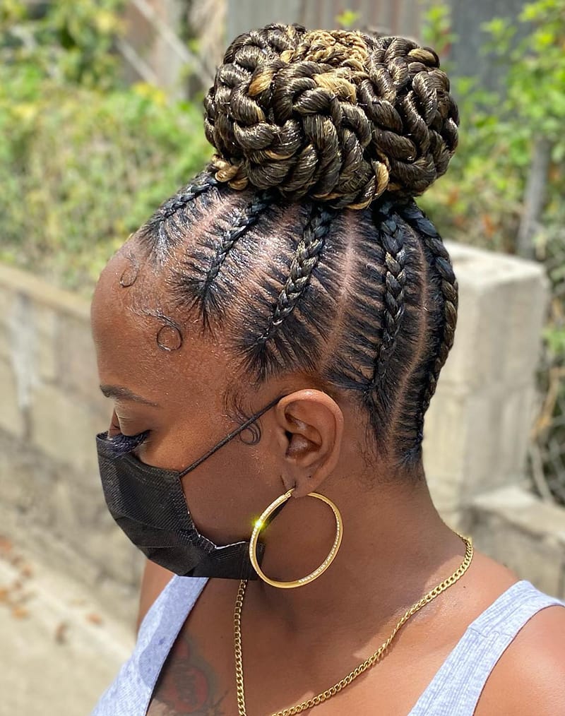 Braided Pineapple Updo Hairstyles for African AMerican Women