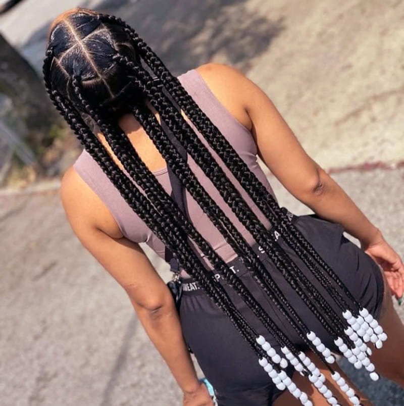 Jumbo Braids Style to Protect Your Natural Hair