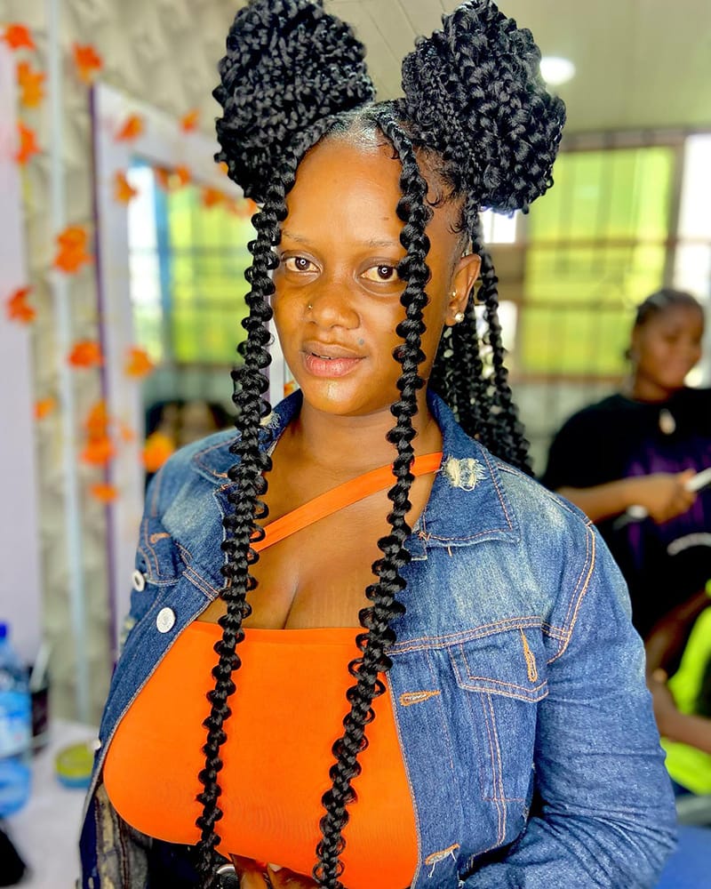 Butterfly Braids with Bangs