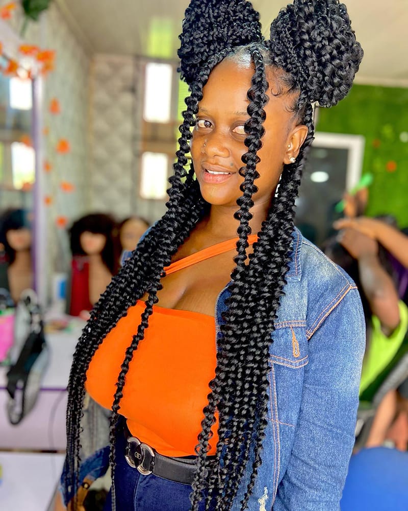 Butterfly Braids with Bangs