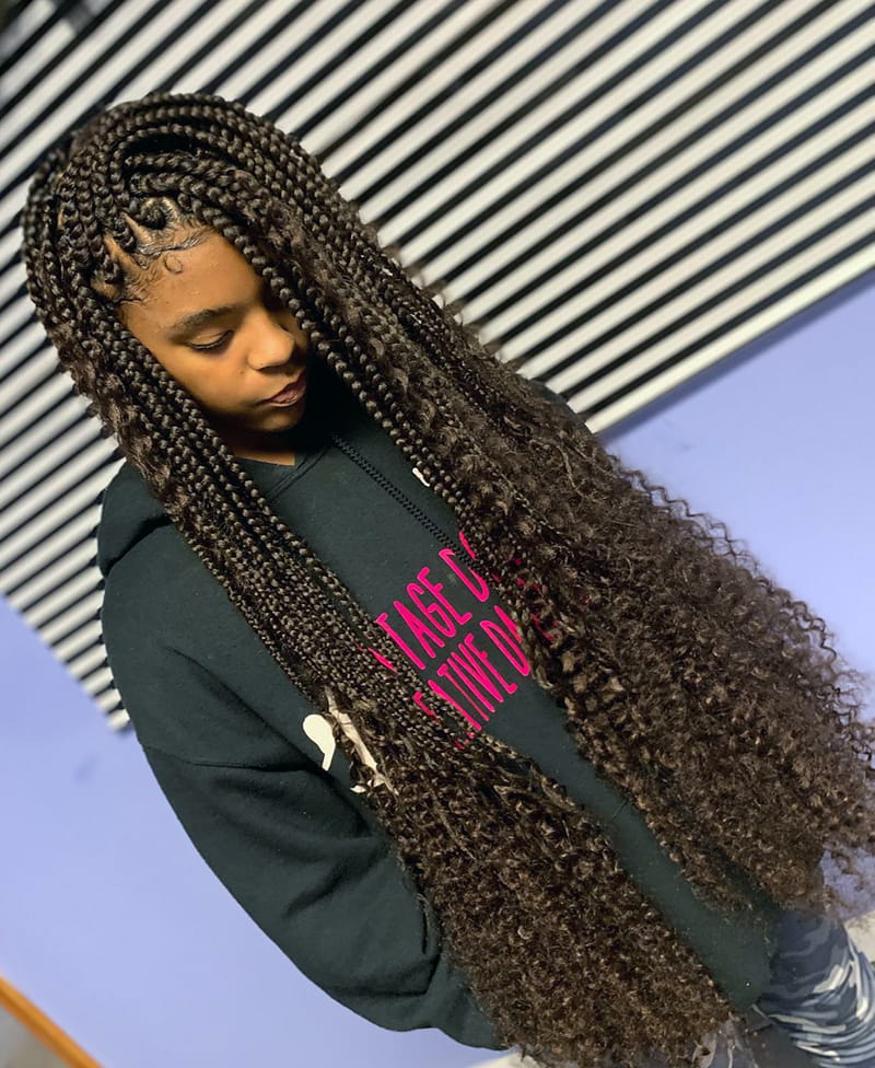 Long Goddess Box Braids Styles for Black Women