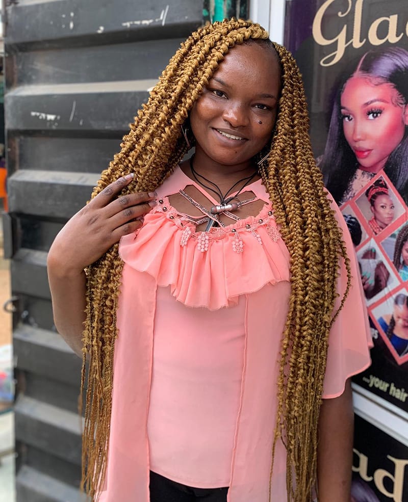 Honey Blonde Butterfly Braids