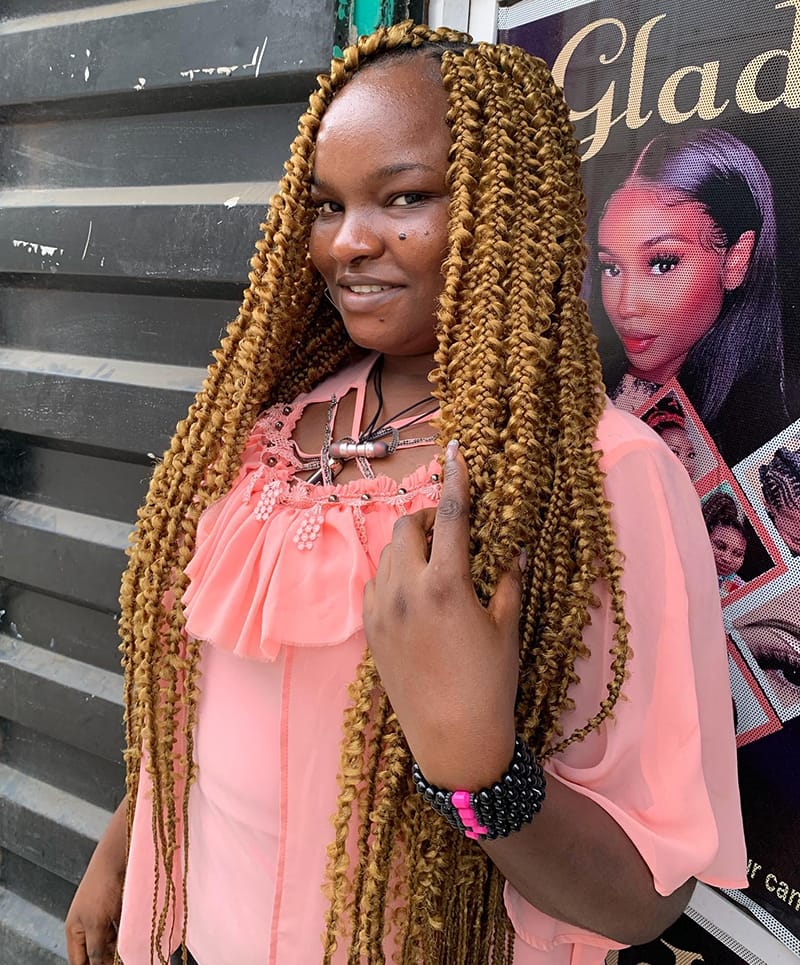 Honey Blonde Butterfly Braids