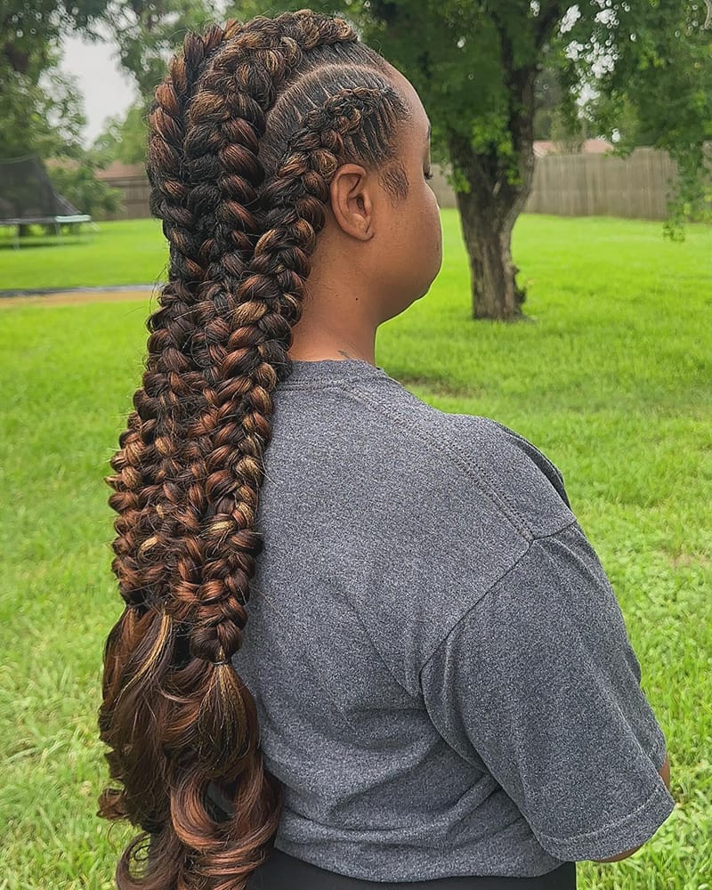 Long Butterfly Braids Hairstyles for Melanin Women