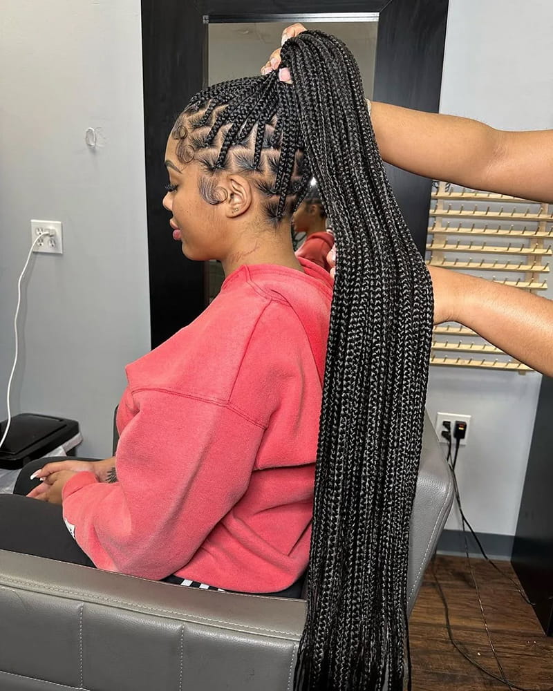 Long Knotless Box Braids for Black Women