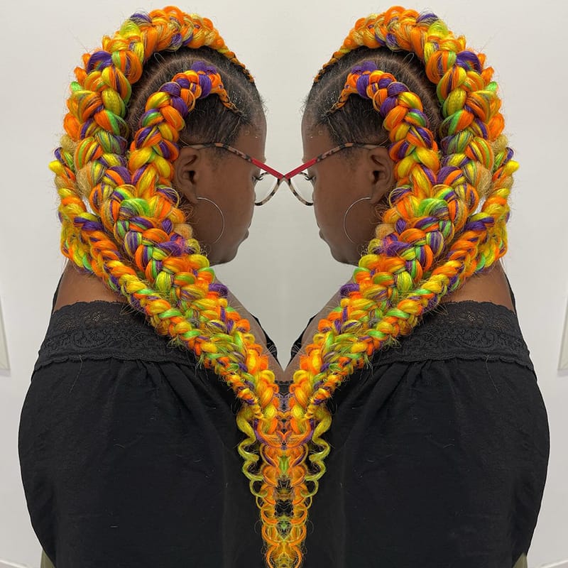 Multicolored Butterfly Braids