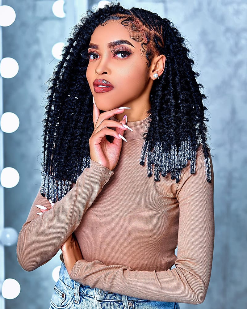 Side-Part Braids