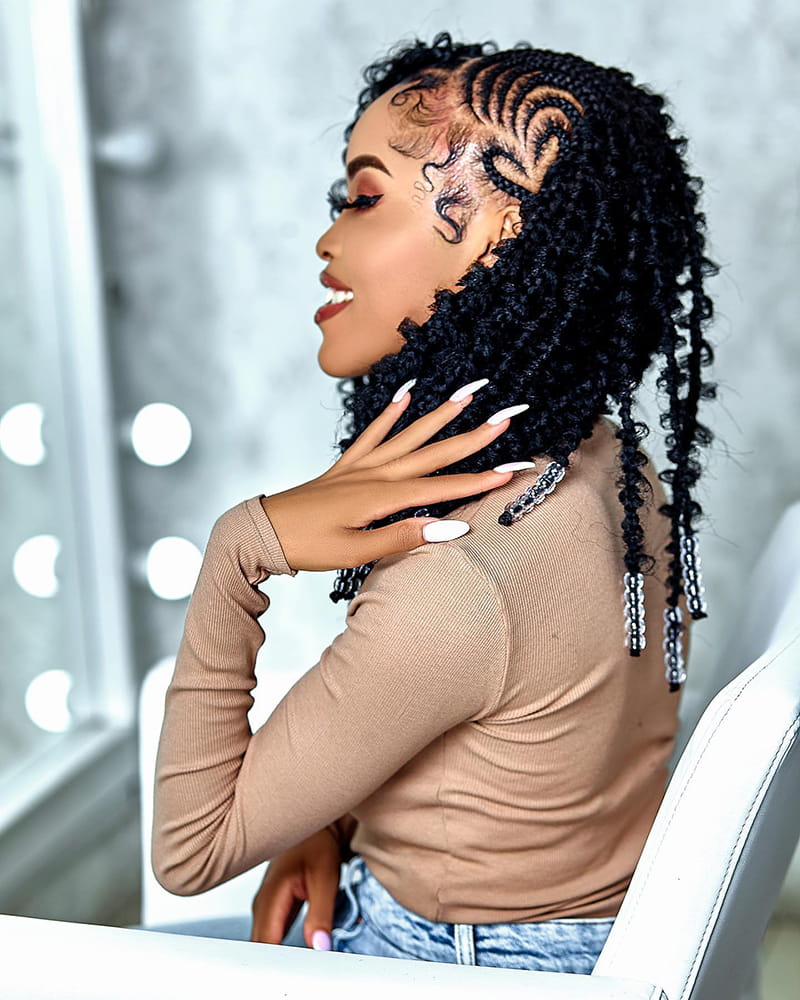 Side-Part Braids
