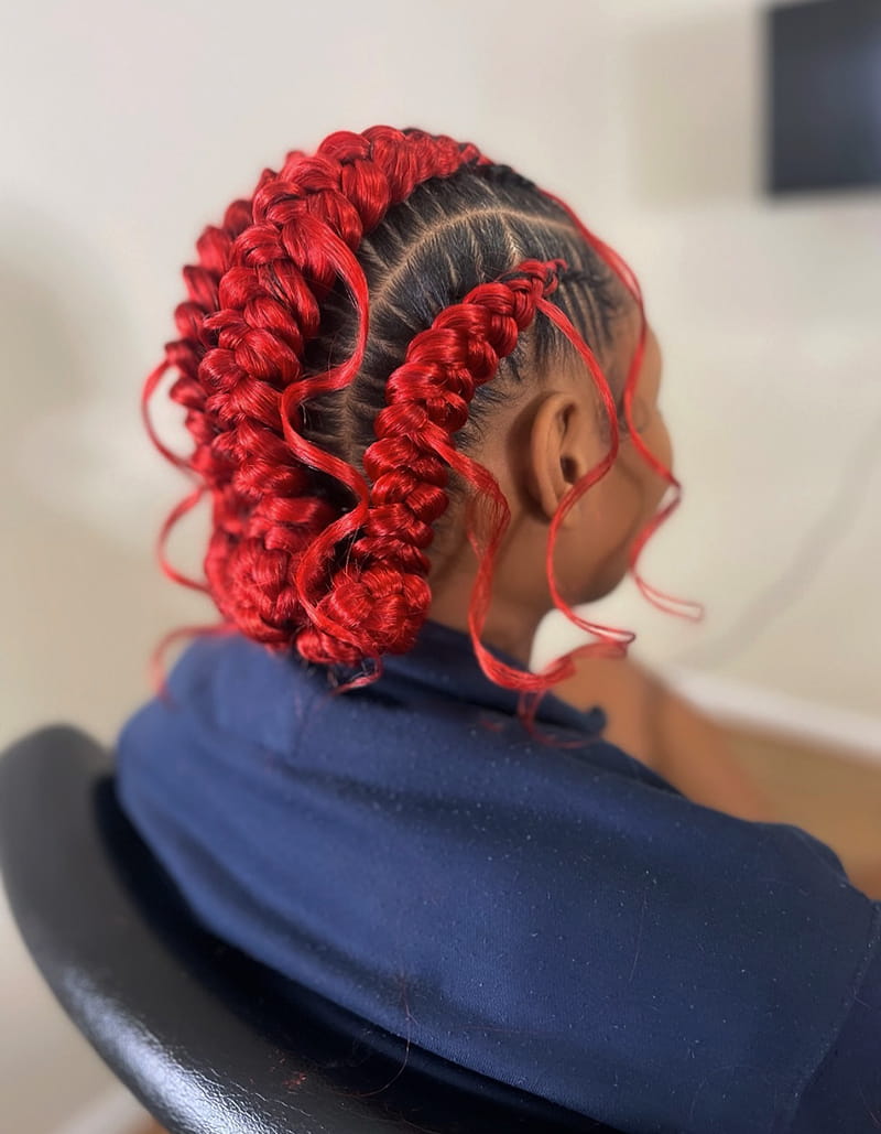 Straight-Back Chunky Butterfly Braids