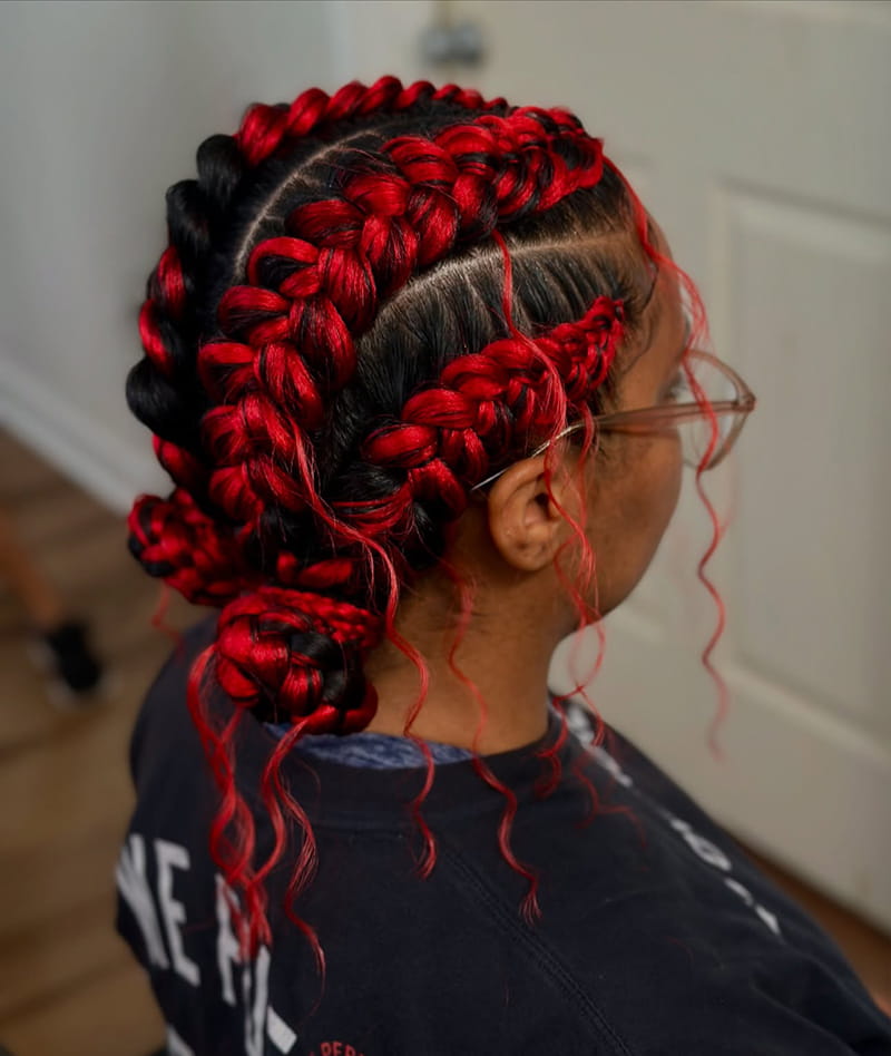 Straight-Back Chunky Butterfly Braids