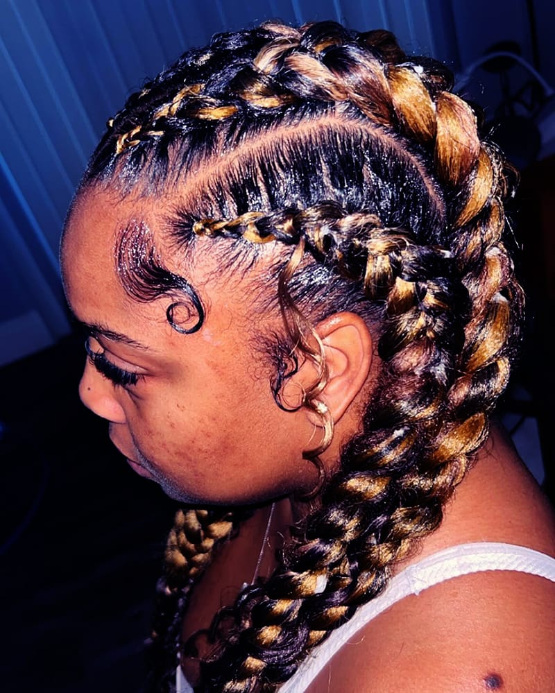 Straight-Back Chunky Butterfly Braids