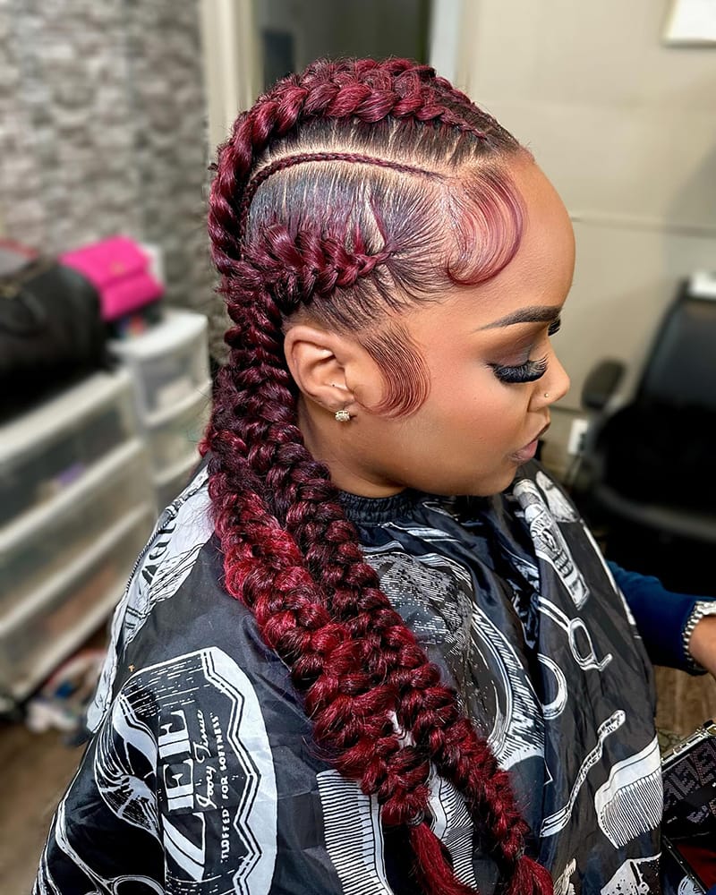 Straight-Back Chunky Butterfly Braids