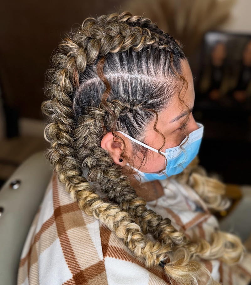 Straight-Back Chunky Butterfly Braids