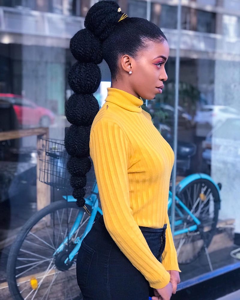 Beaufiful Long Bubble Braids Hairstyles for Black Women