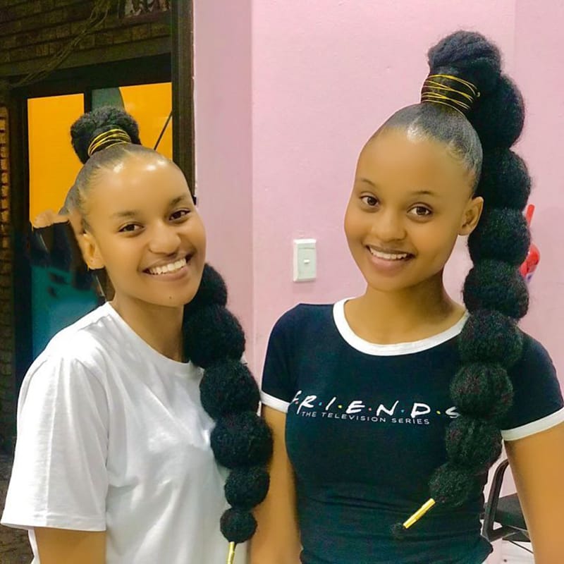 Beaufiful Long Bubble Braids Hairstyles for Black Women