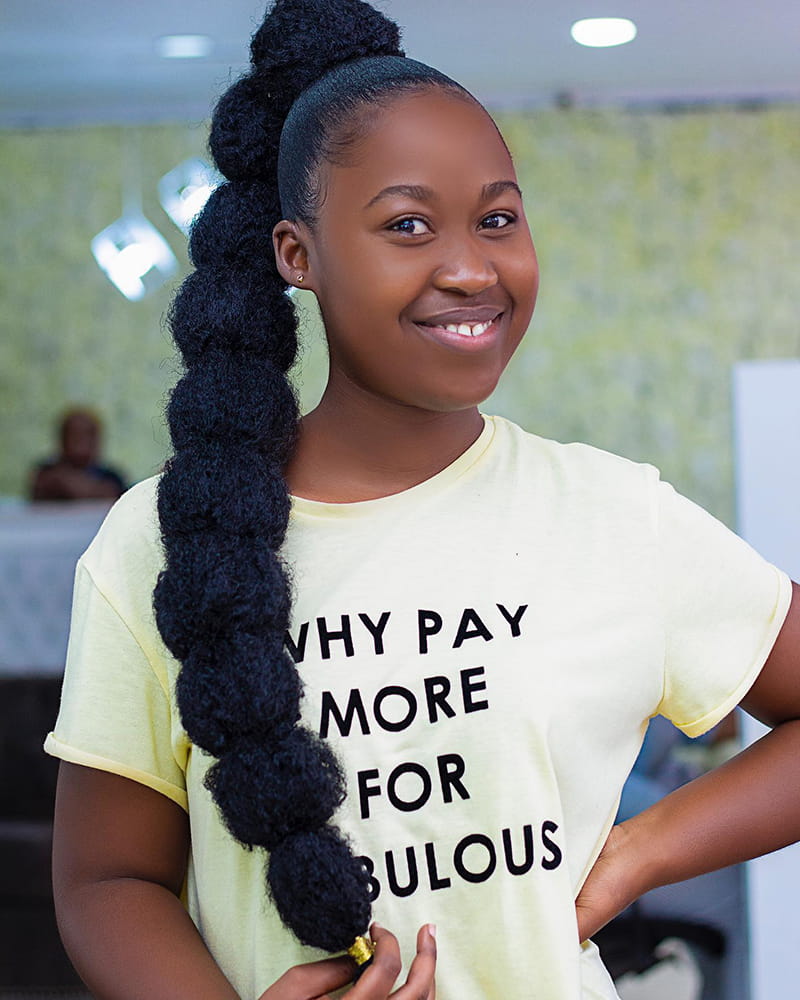 Beaufiful Long Bubble Braids Hairstyles for Black Women