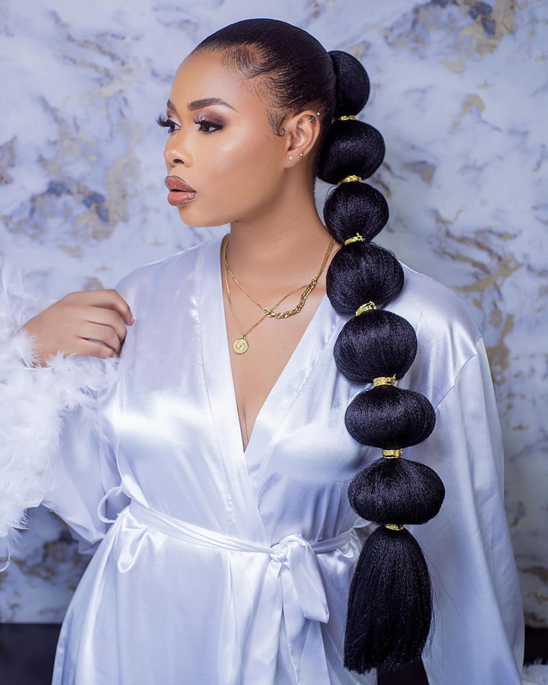 Beaufiful Long Bubble Braids Hairstyles for Black Women