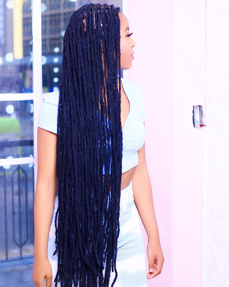 Beautiful Faux Locs Locs with Added Length