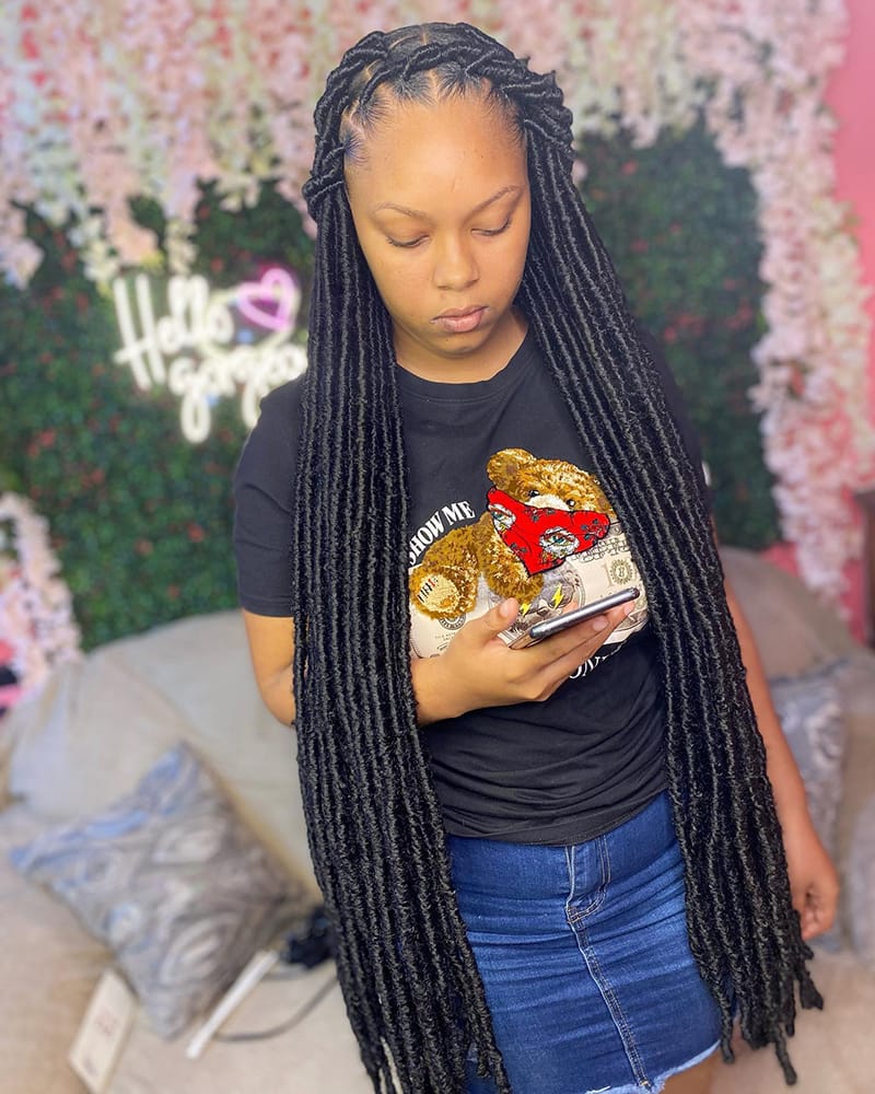 Beautiful Faux Locs Locs with Added Length