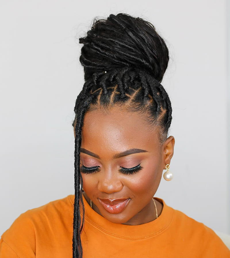 Birthday Bun with Faux Locs