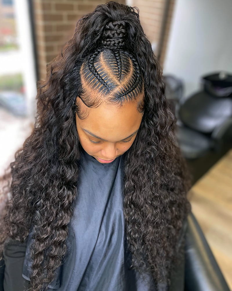 Birthday Hairstyles with Stich Braid Ponytail