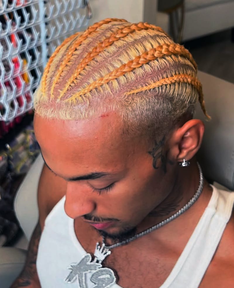 Blonde Cornrows for Black Men