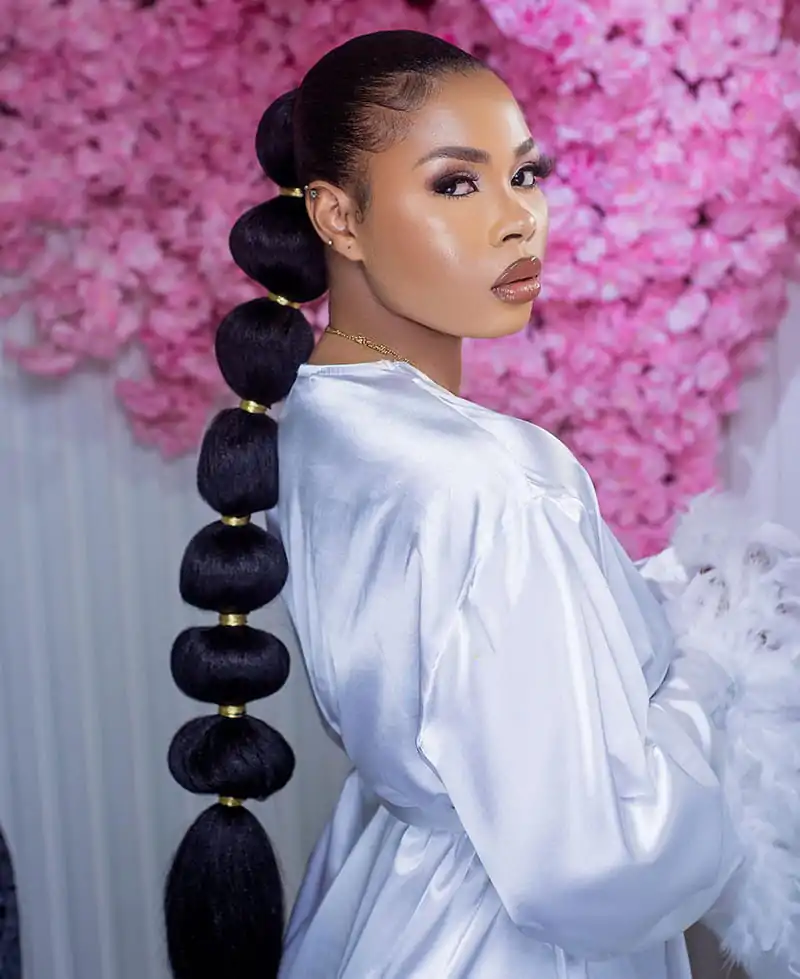 Bubble Ponytail Birthday Hairstyles for Black Women