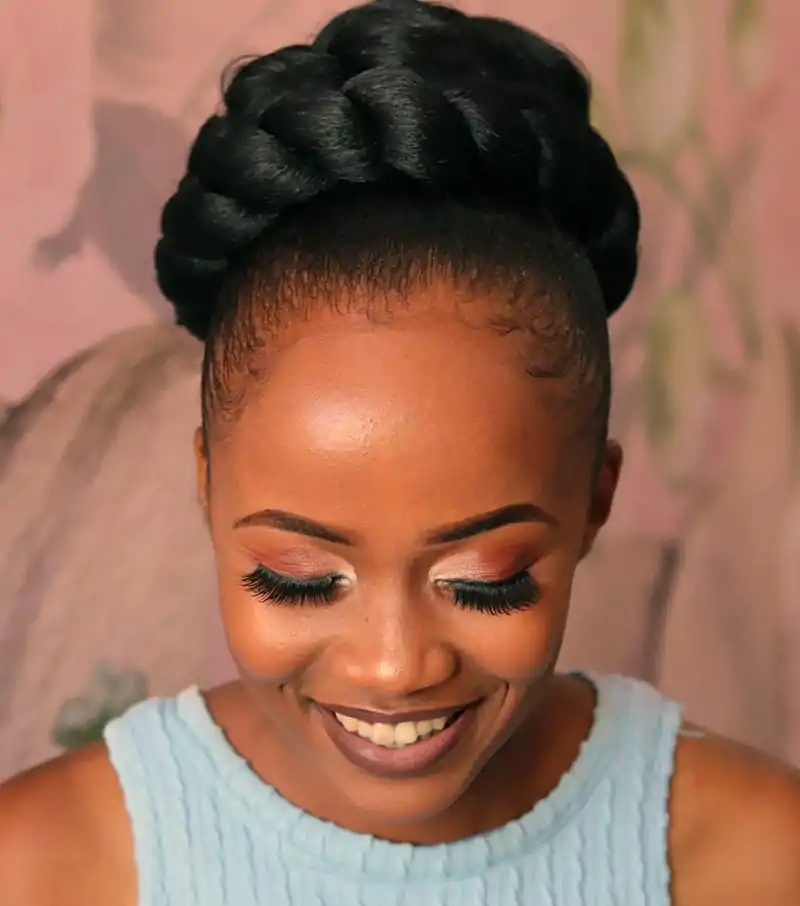 Bun Hairstyle with Wrapped Braid