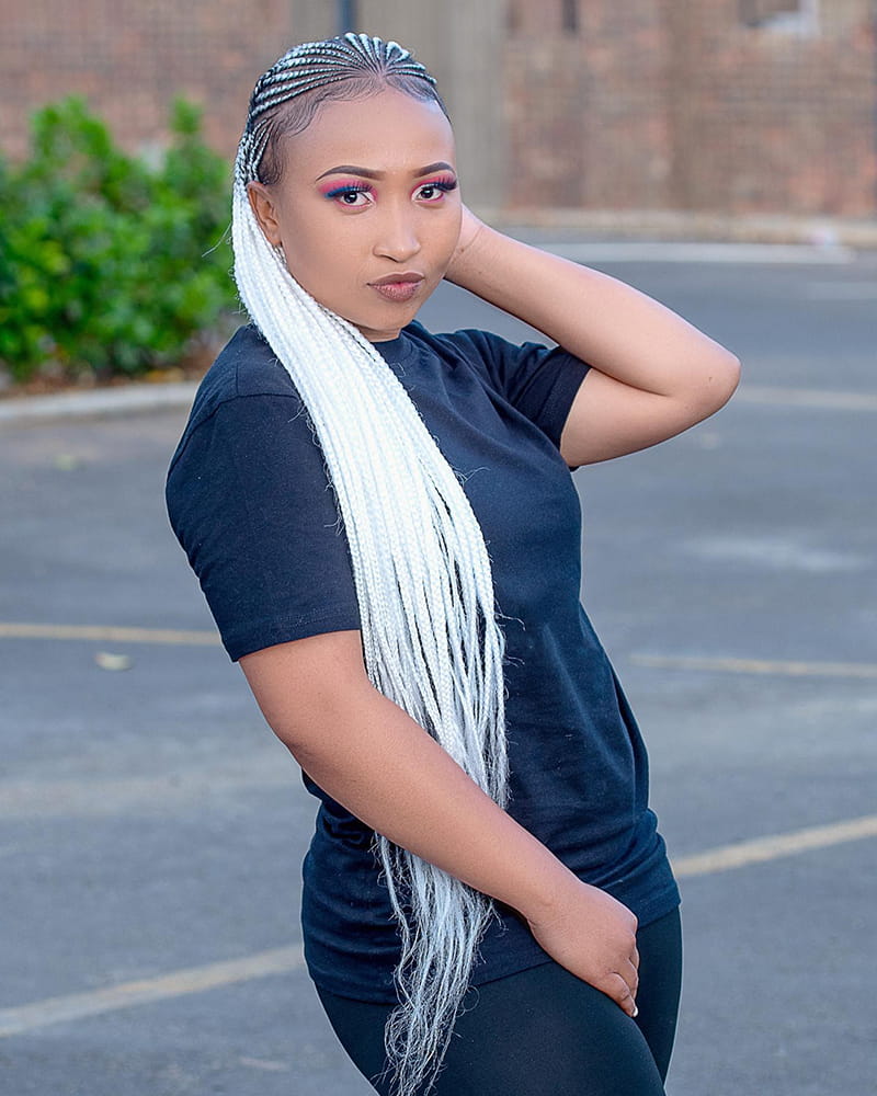 Colorful Long Cornrow Braids