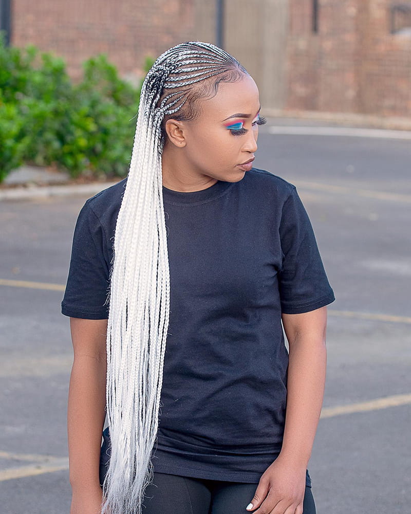 Colorful Long Cornrow Braids