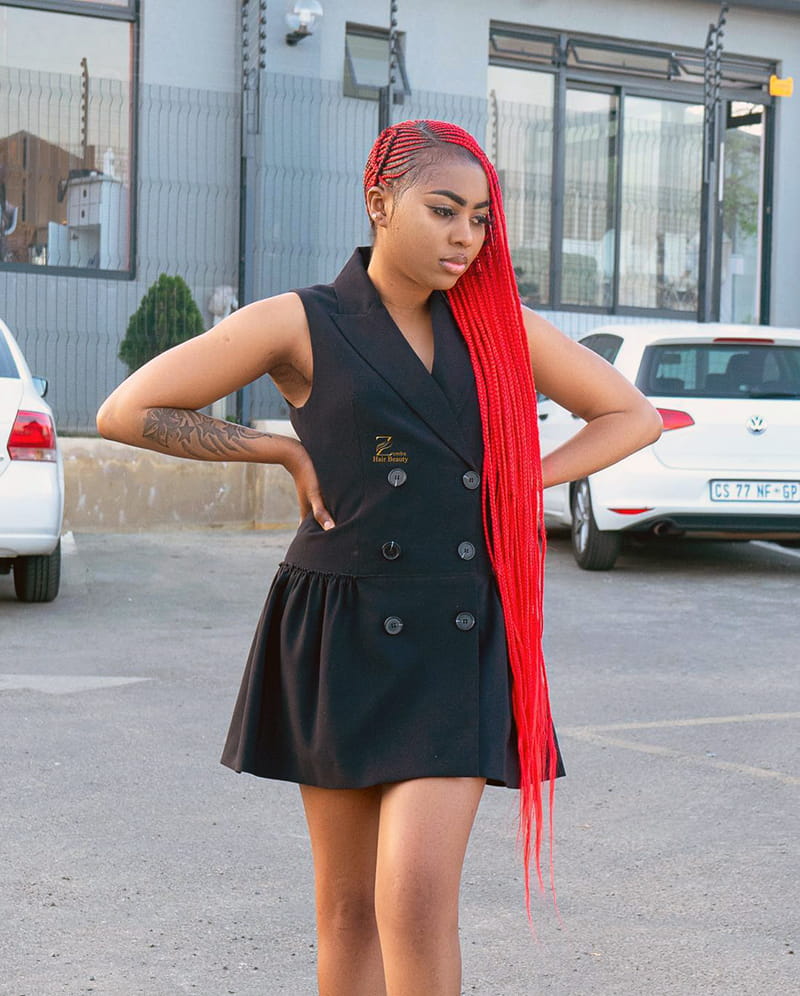 Colorful Long Cornrow Braids