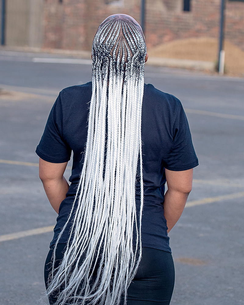 Colorful Long Cornrow Braids